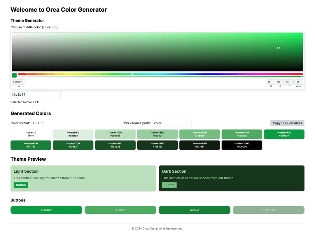 Orea Color Generator
